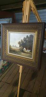 Mooi boerderijtje in het bos.j, Ophalen of Verzenden, Schilderij, Minder dan 50 cm