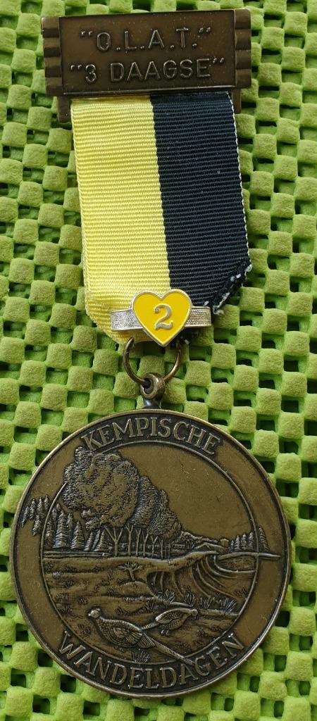 Medaille : Kempische Wandeldagen, O.L.A.T. 3 Daagse, Brons, Postzegels en Munten, Penningen en Medailles, Brons, Nederland, Ophalen of Verzenden