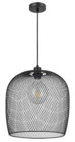 Hanglamp met armatuur, zwart metaal 35 cm, Huis en Inrichting, Lampen | Hanglampen, Minder dan 50 cm, Metaal, Zo goed als nieuw