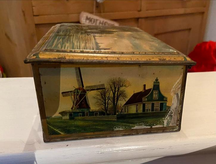 Vintage Blikken Doos met Hollands Landschap, Antiek en Kunst, Antiek | Tin, Ophalen of Verzenden