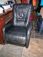 Hukla Longlife Zwart Lederen Relaxfauteuil, Ophalen, Gebruikt, 75 tot 100 cm, Modern
