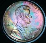 Toned Lincoln Cent 2000 D, Ophalen of Verzenden, Noord-Amerika, Losse munt