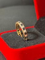 18 karaat gouden ring natuurlijke diamant en saffier 1.68ct!, Sieraden, Tassen en Uiterlijk, Ringen, 18 tot 19, Ophalen of Verzenden