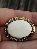 zeer mooie vintage broche witte inzet, Sieraden, Tassen en Uiterlijk, Broches, Ophalen of Verzenden, Zo goed als nieuw, Overige materialen