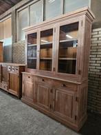 Prachtige teakhouten buffetkast/ vitrinekast/boekenkast, Ophalen, 200 cm of meer, Glas, 150 tot 200 cm