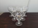 Gegraveerde wijnglazen set 6 stuks, Antiek en Kunst, Antiek | Glas en Kristal, Ophalen of Verzenden
