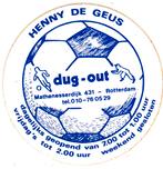 Sticker horeca café Dug-out Mathenesserdijk Rotterdam (2), Verzenden, Zo goed als nieuw, Overige typen