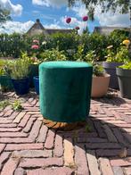 Groen Sklum poefje met gouden onderstel, Ophalen, Minder dan 50 cm, Rond, Nieuw