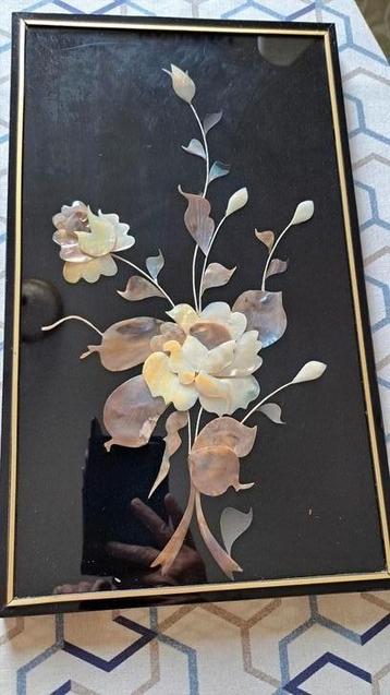 Parelmoer Schilderij Bloemmotief beschikbaar voor biedingen