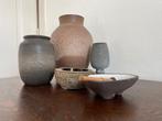 Jaap Ravelli set vintage keramiek, 3 vazen en twee asbakken, Ophalen of Verzenden