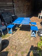 Camping Picknick Koffer Tafel Uitklapbaar, Ophalen of Verzenden, Gebruikt, Campingtafel