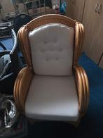 Rieten stoel met kussens, Ophalen, Gebruikt, Minder dan 75 cm, Stof