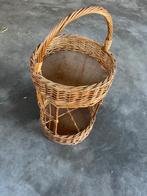 Rieten mand/ tafel, Minder dan 55 cm, Gebruikt, Rond, Hout