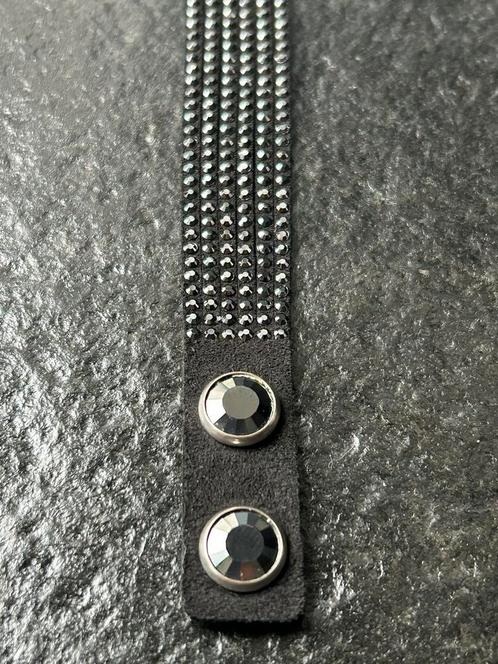Swarovski armband, Sieraden, Tassen en Uiterlijk, Armbanden, Zo goed als nieuw, Leer, Zwart, Met kristal, Ophalen of Verzenden