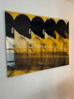 Schilderij op plexiglas, zwart/geel, hoogglans, 150x100cm, Antiek en Kunst, Ophalen of Verzenden