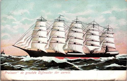 Pruissen - De grootste Vijfmaster ter wereld, Verzamelen, Ansichtkaarten | Themakaarten, Ongelopen, Voor 1920, Voertuig, Verzenden