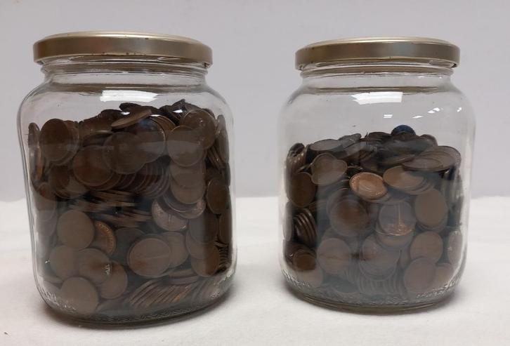 2 potten oude centen, Postzegels en Munten, Munten | Nederland, Losse munt, 1 cent, Koningin Juliana, Ophalen