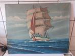 mooi schip in zee, olieverf op linnen, Ophalen of Verzenden