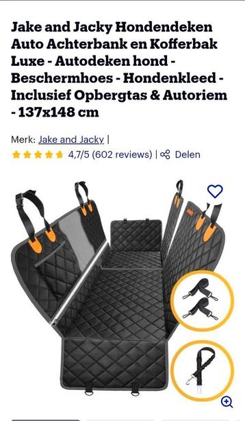 Jake en jacky achterbank beschermer. beschikbaar voor biedingen
