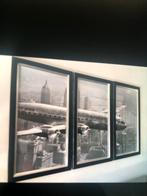Schilderij drieluik vintage vliegtuig boven New York, Antiek en Kunst, Kunst | Schilderijen | Abstract, Ophalen