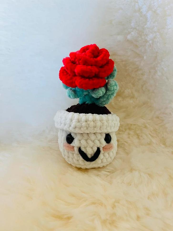 Gehaakte roos, Kinderen en Baby's, Speelgoed | Knuffels en Pluche, Nieuw, Overige typen, Ophalen of Verzenden