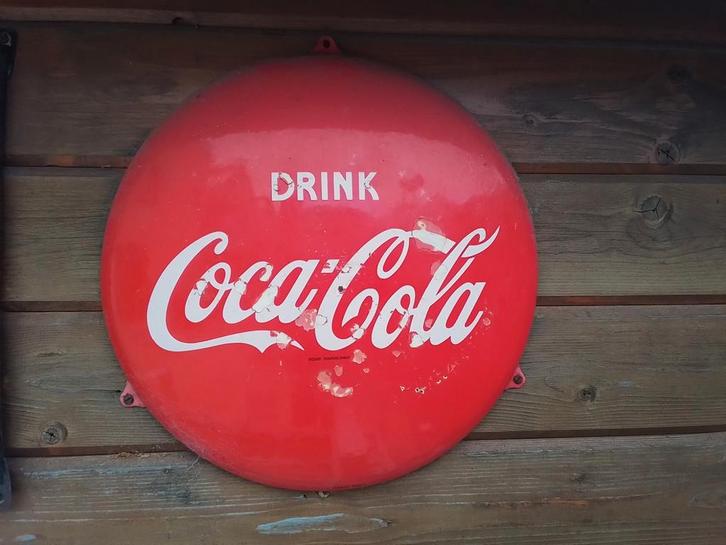 Emaille reclamebord van Coca-Cola, Verzamelen, Merken en Reclamevoorwerpen, Gebruikt, Reclamebord, Ophalen of Verzenden