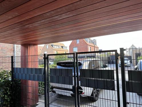 Hekwerk dubbelstaafs poort met slot en sleutel, Tuin en Terras, Tuinhekken en Hekwerk, Zo goed als nieuw, IJzer, Ophalen