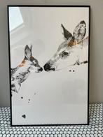 Hert Tekening met Zwarte Lijst, Ophalen, Minder dan 50 cm, Zo goed als nieuw, Tekening