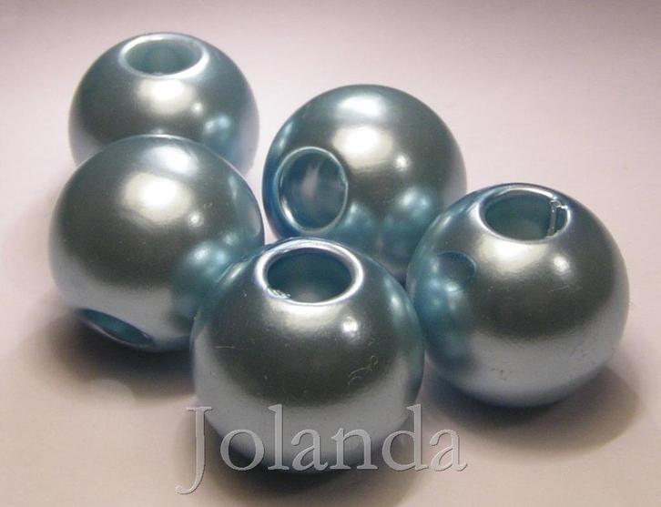 0002 Mooie Grote Licht Blauwe Acryl Kralen (20 mm), Hobby en Vrije tijd, Kralen en Sieraden maken, Nieuw, Kraal, Verzenden