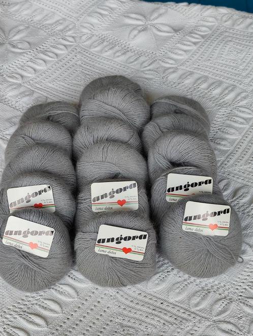 15 x Lana Delvi Angora wol 400 gram 1350 m. Nld 3,5, Hobby en Vrije tijd, Breien en Haken, Zo goed als nieuw, Breien of Haken