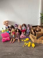 Barbie’s & pop set + paardenstal & accessoires, Ophalen of Verzenden, Zo goed als nieuw, Barbie