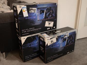 Set van 3x AOC 24,5" 144Hz Gaming Monitoren (met dozen) beschikbaar voor biedingen
