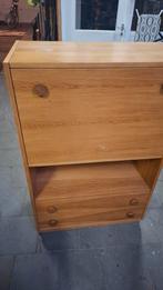 Vintage Grenen Secretaire Kast, Huis en Inrichting, Ophalen, Gebruikt, Vintage, 50 tot 100 cm