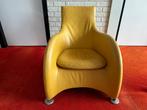 Loge van Montis fauteuil geel, Huis en Inrichting, Minder dan 75 cm, Leer, Zo goed als nieuw, 50 tot 75 cm