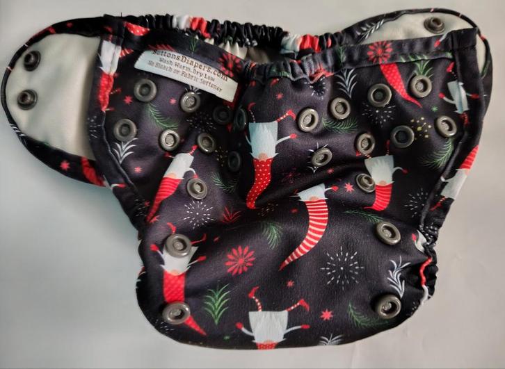 Overbroekje Kerstthema wasbare luier van Buttons, Kinderen en Baby's, Badjes en Verzorging, Zo goed als nieuw, Overige typen, Ophalen of Verzenden