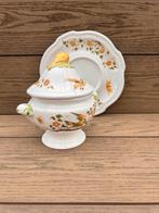 Retro soepkom en onderbord Dèsvres Fourmaintraux  vintage, Verzenden, Keramiek, Zo goed als nieuw, Kom(men)