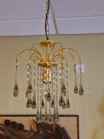 Vintage Murano Teardrop Kroonluchter Hanglamp Smoke Messing, Gebruikt, Ophalen of Verzenden, Nvt, Nvt