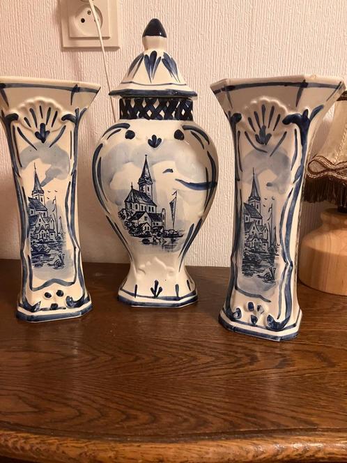 3 Delig Delftsblauw kaststel., Antiek en Kunst, Curiosa en Brocante, Ophalen of Verzenden