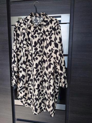 Blouse crème met zwarte vlekken van Norah maat 40.  beschikbaar voor biedingen
