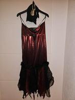 Rood met zwarte charleston jurk carnaval, Ophalen of Verzenden, Gedragen, Maat 38/40 (M), Carnaval