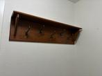Donker eiken wandkapstok met hoedenplank, Huis en Inrichting, Gebruikt, Minder dan 100 cm, Hout, Ophalen