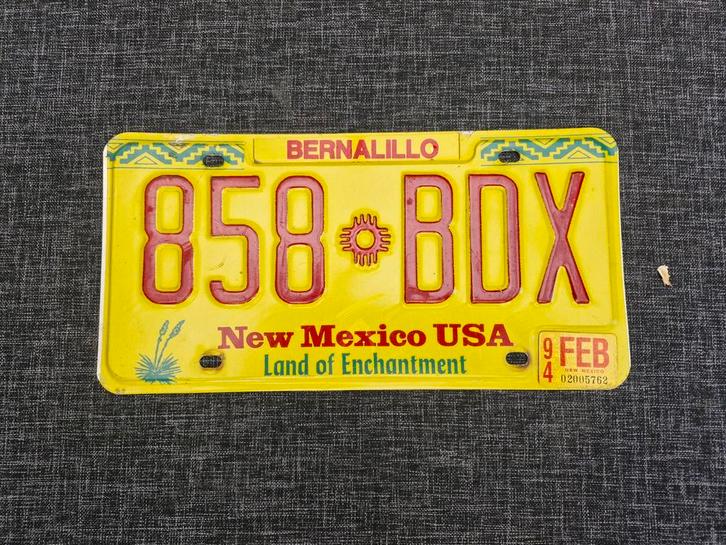 Kentekenplaat New Mexico USA Nummerplaat nummerbord License, Verzamelen, Automerken, Motoren en Formule 1, Gebruikt, Auto's, Ophalen of Verzenden