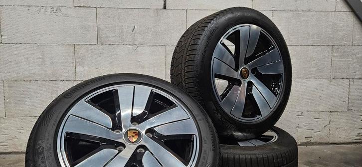 19" Porsche Taycan orig velgen Continental winterbanden TPMS, Auto-onderdelen, Banden en Velgen, Banden en Velgen, Winterbanden