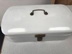 Vintage witte emaille broodtrommel, Ophalen of Verzenden
