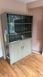 vintage metalen apothekerskast 181x120x45, Huis en Inrichting, Kasten | Vitrinekasten, Ophalen, 100 tot 150 cm, Vintage, Metaal