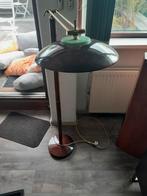 Vintage staande Vloerlamp met Schotel goud bruin, Huis en Inrichting, Lampen | Vloerlampen, Gebruikt, Vintage, Ophalen of Verzenden