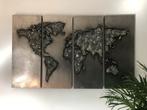 Wereldkaart 4-luik, 40x100 cm per paneel, Ophalen, Zo goed als nieuw