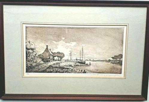 Ets van ...  Jan van Rijsewijk ... 51/250 .., Antiek en Kunst, Kunst | Etsen en Gravures, Ophalen of Verzenden