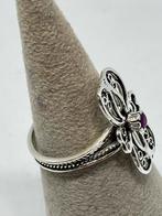 Zilveren ring met robijn maat 16, 20 of groter, Nieuw, Info, 5646JA