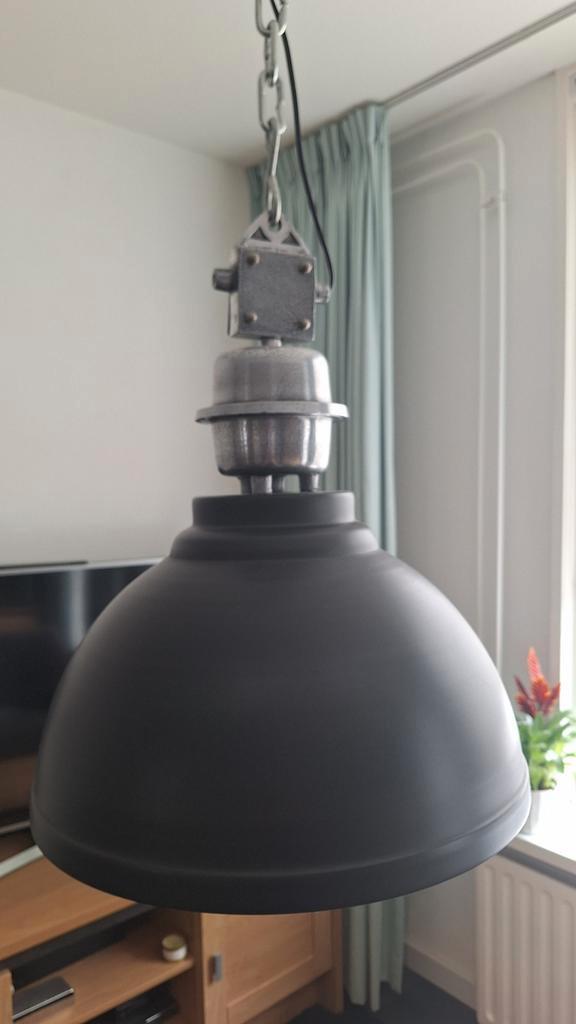 Set van 3 industriële hanglampen, Huis en Inrichting, Lampen | Hanglampen, Gebruikt, Minder dan 50 cm, Metaal, Ophalen of Verzenden